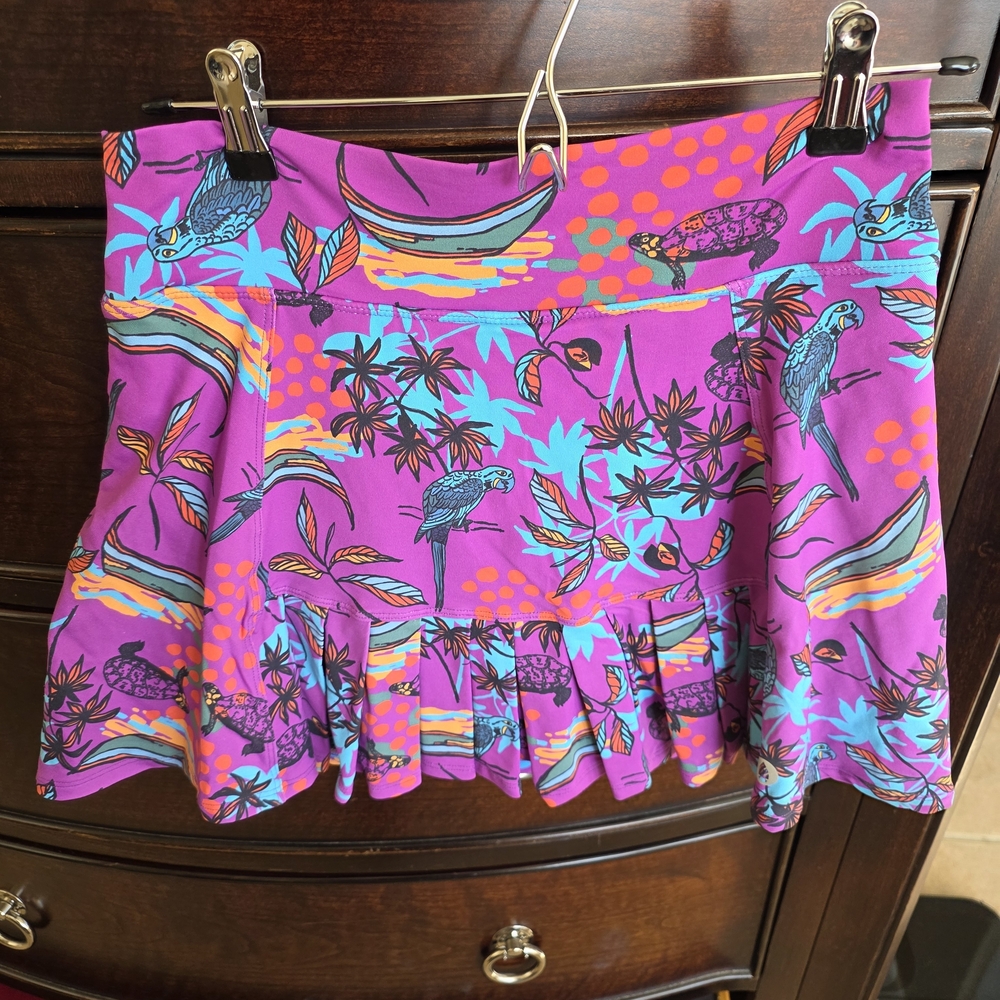 Donajo Water Life Vibrant Parrot Print Women's Pickleball Tennis Skort